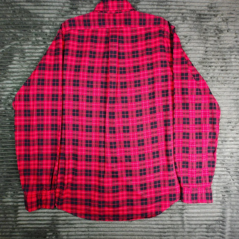 Polo Ralph Lauren Mens XL Classic Fit Red Black Plaid Flannel Button Down Shirt